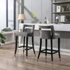 Streamdale Furniture Streamdale Suede Velvet Barstool With Nailheads Dining Room Chair 2 Pcs Set