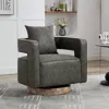 Streamdale Furniture Streamdale Swivel Accent Barrel Chair With Weathered Base, 29.1"w