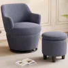 Streamdale Furniture Streamdale Swivel Accent Chair & Ottoman - Nail Trim