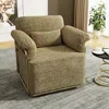 Streamdale Furniture Streamdale Swivel Accent Chair, Fluffy Fabric, Gold Legs (brown/yellow)