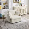 Streamdale Furniture Streamdale Swivel Accent Chair With Pillows - Beige In White