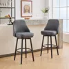 Streamdale Furniture Streamdale Swivel Bar & Couter Stool, 24"&30" Adjustable, (set Of 2) Fabric Color Dark Grey In Gray