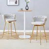 Streamdale Furniture Streamdale Swivel Bar Stools: Cotton Linen Cushions, Rust-proof Metal Frame