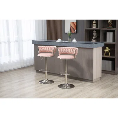 Streamdale Furniture Streamdale Swivel Bar Stools (set Of 2) With Footrest