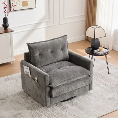 Streamdale Furniture Streamdale Swivel Barrel Accent Chair - Mid Century Modern