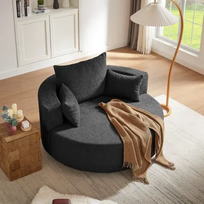 Streamdale Furniture Streamdale Swivel Barrel Accent Chair With Pillows