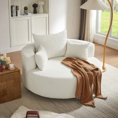 Streamdale Furniture Streamdale Swivel Barrel Accent Chair With Pillows