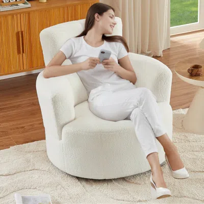 Streamdale Furniture Streamdale Swivel Barrel Chair With Adjustable Headrest