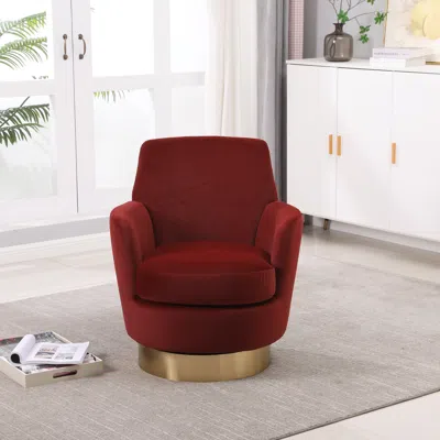 Streamdale Furniture Streamdale Swivel Barrel Chair With Gold Base