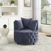 Streamdale Furniture Streamdale Swivel Chair With Velvet Upholstery And Pillows
