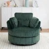 Streamdale Furniture Streamdale Swivel Corduroy Accent Chair With Pillows, Green