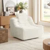Streamdale Furniture Streamdale Swivel Glider Chair With Pillows - White