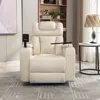Streamdale Furniture Streamdale Swivel Pu Leather Power Recliner W/ Tray, Usb, Storage