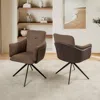 Streamdale Furniture Streamdale Swivel Upholstered Chairs With Metal Base (dark Brown)