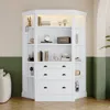Streamdale Furniture Streamdale Tall Bookshelf Suite With Led Lighting, Corner Shelves, And Drawers