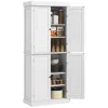 Streamdale Furniture Streamdale Tall Pantry Cabinet With 4 Doors And Shelves, White Wood Grain