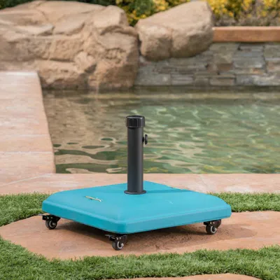 Streamdale Furniture Streamdale Teal Concrete Umbrella Base - Outdoor Patio Stand