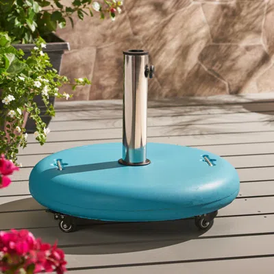 Streamdale Furniture Streamdale Teal Concrete Umbrella Base - Patio Table Or Standalone