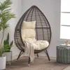 Streamdale Furniture Streamdale Teardrop Wicker Patio Chair With Beige Cushion