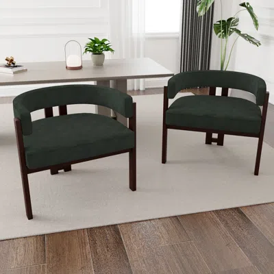 Streamdale Furniture Streamdale Teddy Armchair 3-leg Barrel Accent Chair (set Of 2) In Green
