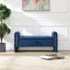 Streamdale Furniture Streamdale Teddy Bed End Bench With Arms & Storage - Navy Blue