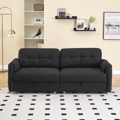 Streamdale Furniture Streamdale Teddy Cotton Linen Sofa - Black