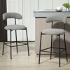 Streamdale Furniture Streamdale Teddy Fabric Bar Stool With Black Base (grey)