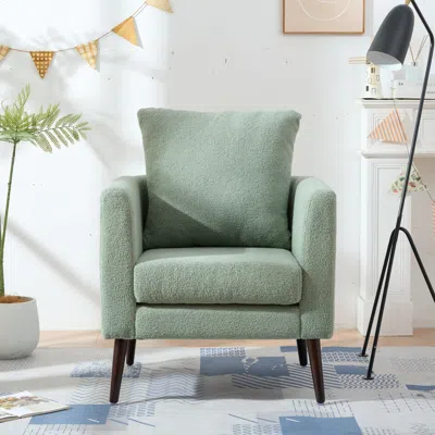Streamdale Furniture Streamdale Teddy Fabric Barrel Chair With Solid Wood Legs