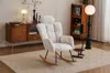 Streamdale Furniture Streamdale Teddy Fabric Nursery Rocking Chair With Padded Seat And Pillows