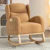 Streamdale Furniture Streamdale Teddy Fabric Rocking Chair With Packet Wood Legs