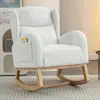 Streamdale Furniture Streamdale Teddy Fabric Rocking Chair With Packet Wood Legs