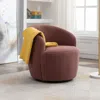 Streamdale Furniture Streamdale Teddy Fabric Swivel Accent Armchair Barrel Chair With Powder