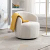 Streamdale Furniture Streamdale Teddy Fabric Swivel Accent Armchair Barrel Chair With Powder
