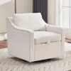 Streamdale Furniture Streamdale Teddy Fabric Swivel Accent Chair - Ivory