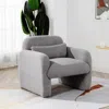 Streamdale Furniture Streamdale Teddy Fleece Armchair With Pillow - Grey