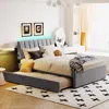Streamdale Furniture Streamdale Teddy Fleece Full Size Upholstered Platform Bed With Trundle