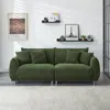 Streamdale Furniture Streamdale Teddy Fleece Green Sofa With 4 Pillows