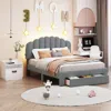 Streamdale Furniture Streamdale Teddy Fleece Queen Size Upholstered Platform Bed With Drawer
