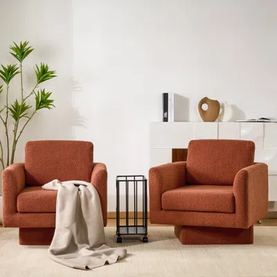 Streamdale Furniture Streamdale Teddy Sherpa Swivel Accent Chairs (set Of 2)