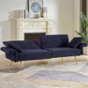 Streamdale Furniture Streamdale Teddy Upholstered Loveseat Sleeper Sofa - Dark Blue