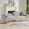 Streamdale Furniture Streamdale Teddy Upholstered Loveseat Sofa Bed With Adjustable Back - Grey