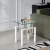 Streamdale Furniture Streamdale Tempered Glass End Table, 2-tier Storage, Living Room Side Table