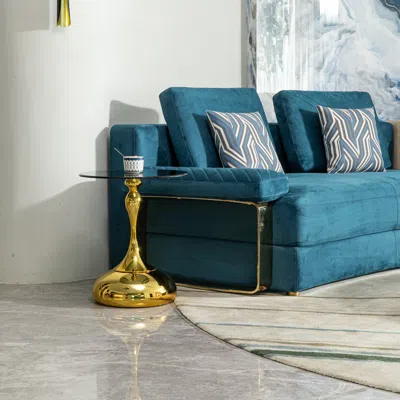 Streamdale Furniture Streamdale Tempered Glass Side Table - Small Space