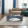 Streamdale Furniture Streamdale The Oval Natural Marble Coffee Table Side Table In The Living Room, Blue