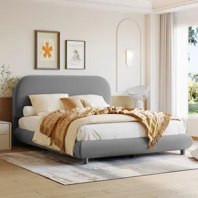 Streamdale Furniture Streamdale Thick Fabric Full Size Platform Bed With Stylish Design