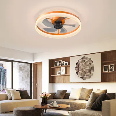 Streamdale Furniture Streamdale Thin Modern Ceiling Fans With Dimmable Led Lights (orange)