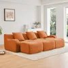 Streamdale Furniture Streamdale Three-seat Teddy Fabric Sofa, No Assembly Required, Orange