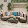 Streamdale Furniture Streamdale Timeless Wicker Lounge Set With Plush Cushions In Brown