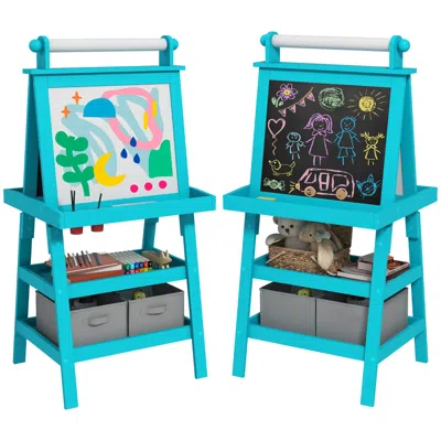 Streamdale Furniture Streamdale Toddler Art Easel With Storage And Accessories (blue)