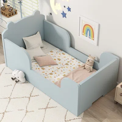 Streamdale Furniture Streamdale Toddler Floor Bed Frame, Bear Shape, Blue